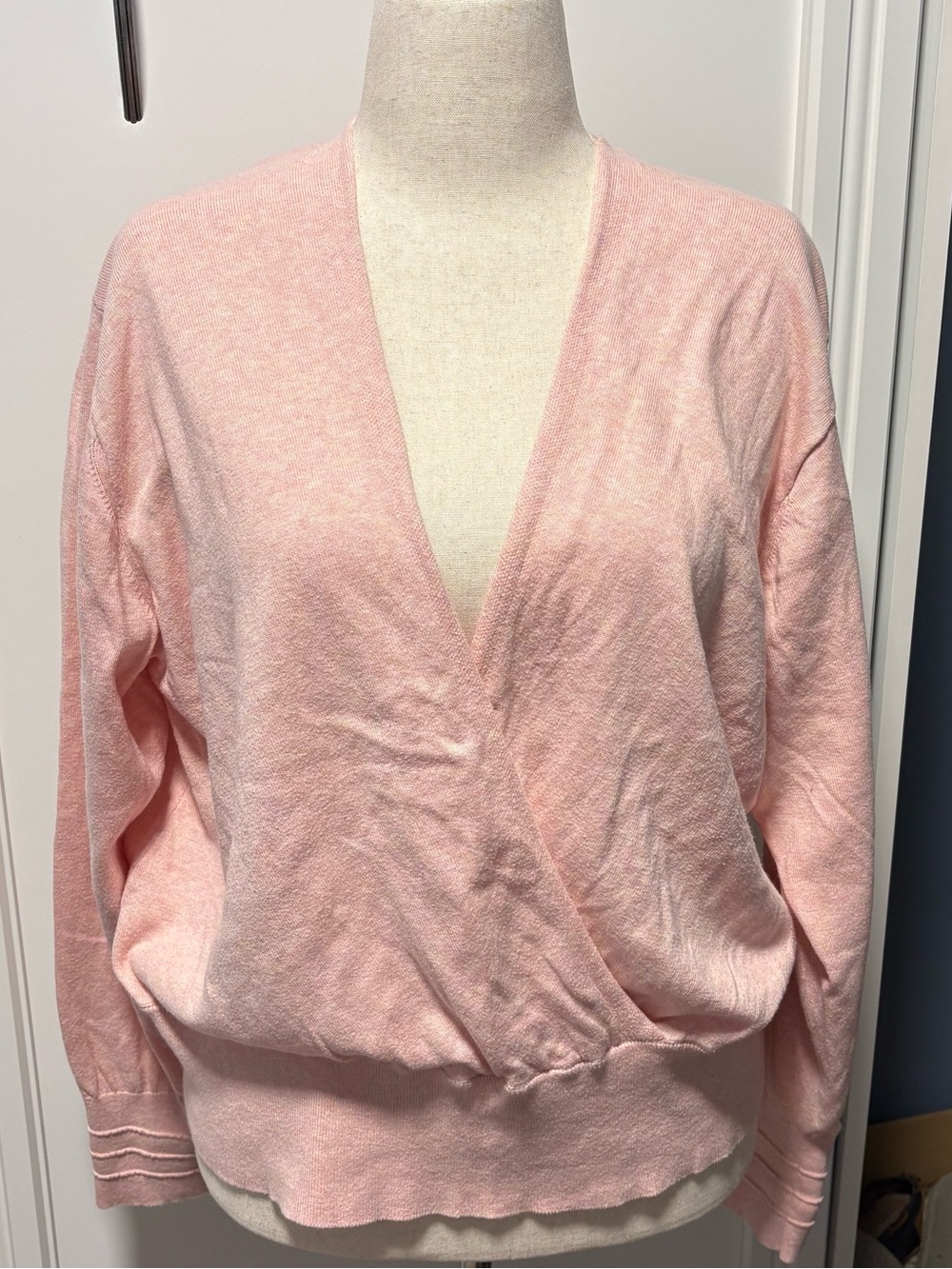 lululemon athletica Heathered Dew Pink V-Neck Crossover Sweater